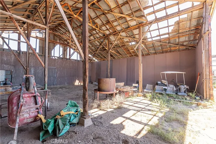Interior of barn.