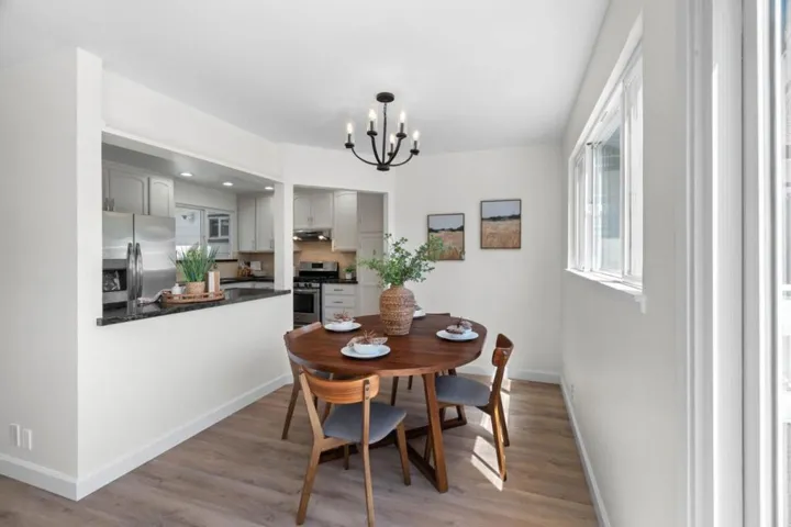 Dining area with pass through at kitchen counter
