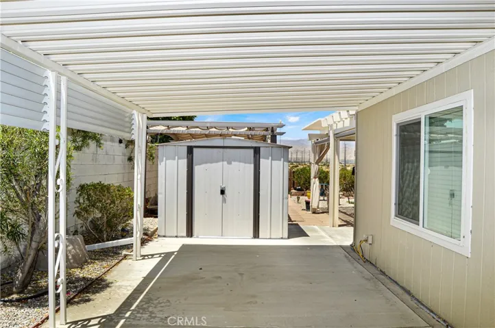 Front view of the smaller shed