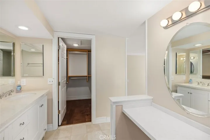 Spacious remodeled primary bathroom.