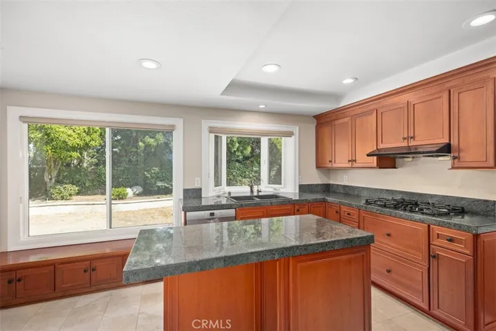 Lots of custom cabinets for storage.