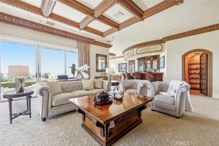 The Family Room is gorgeous and leads to the wine room and bar area/sitting room.