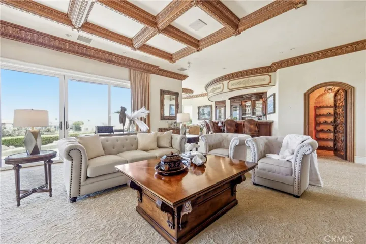 The Family Room is gorgeous and leads to the wine room and bar area/sitting room.