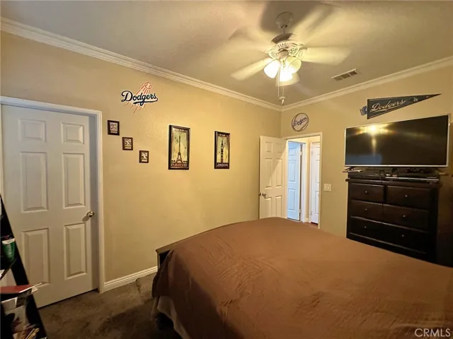 This bedroom has a good-sized Walk in closet