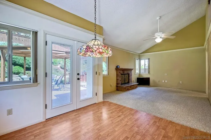 Dining area with views to the backyard & family room