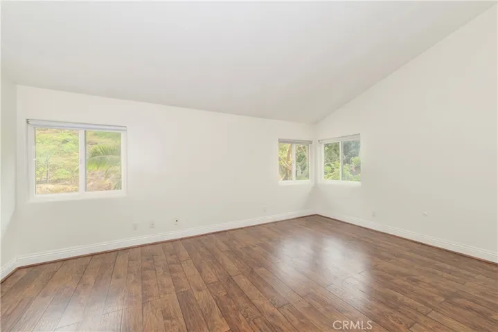 Master bedroom with Vaulted ceilings