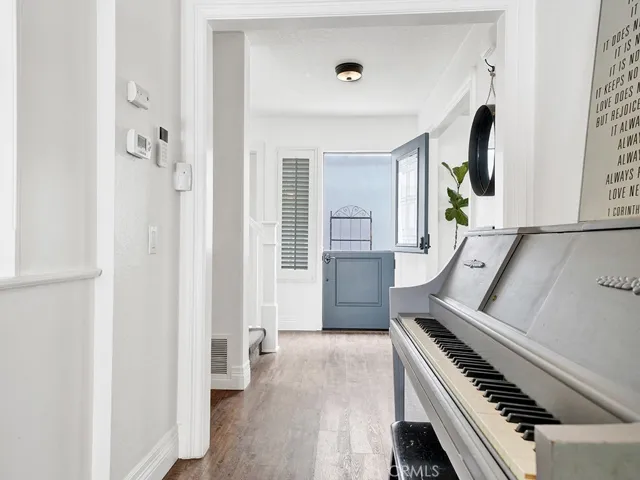 view of front door from living room