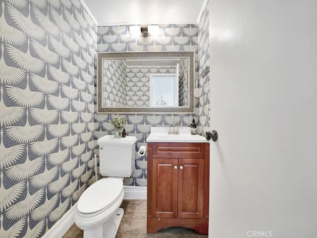 down stairs powder room