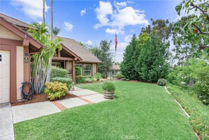 Large front yard with plenty of grass