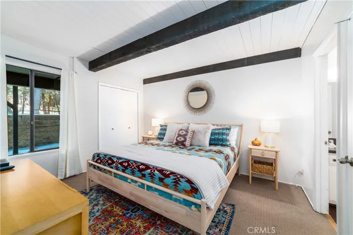 Primary bedrooom with two closets.
