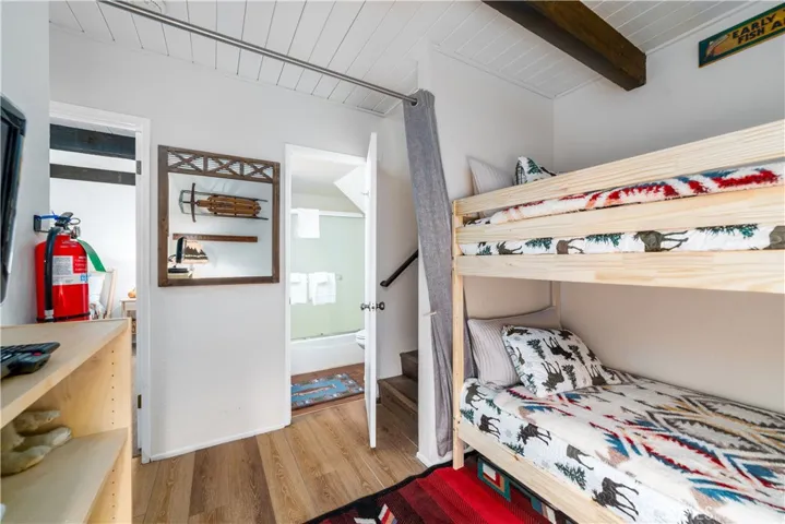 Cute bunkroom! Bathroom in view
 across the hall.