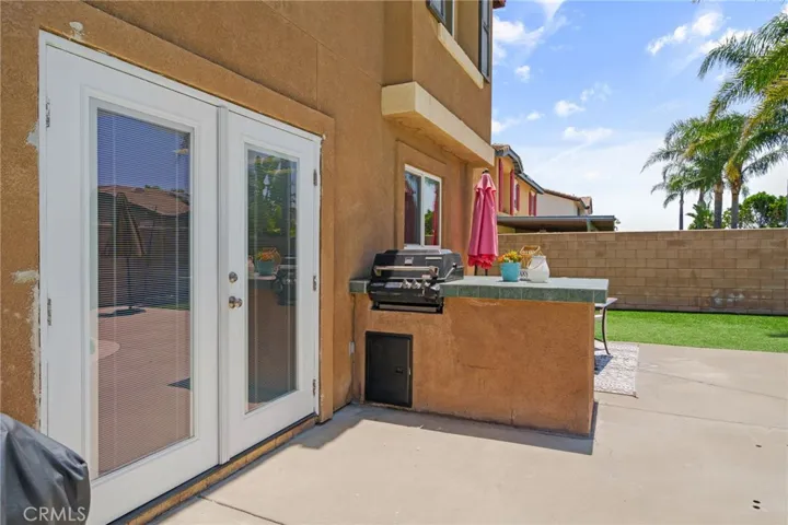 New French doors with hidden blinds.  

New stainless steel BBQ arriving soon;)