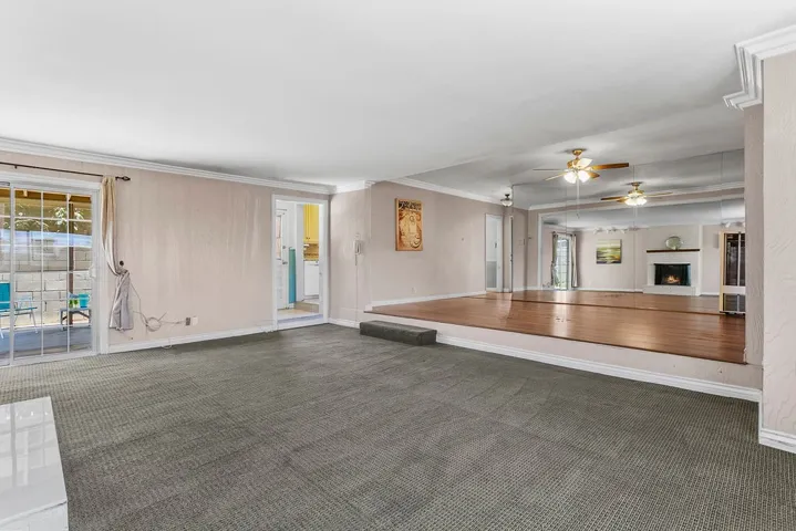 Step up to additional living/dining area