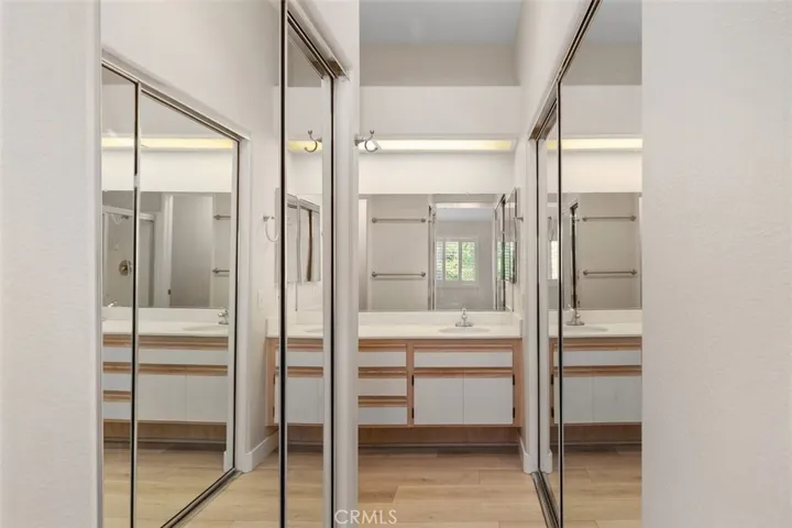 Mirrored closest in the master bedroom