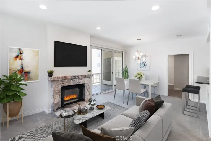 Virtually Staged Living Room- Dining Area