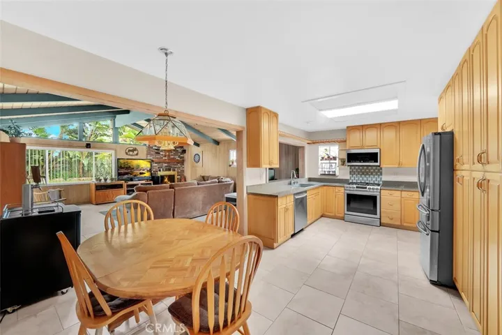 kitchen opens up to the great room