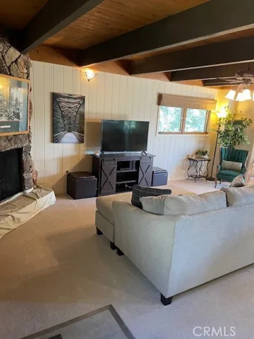 Living room with fireplace