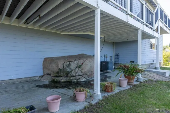 The house is built around a giant bouder