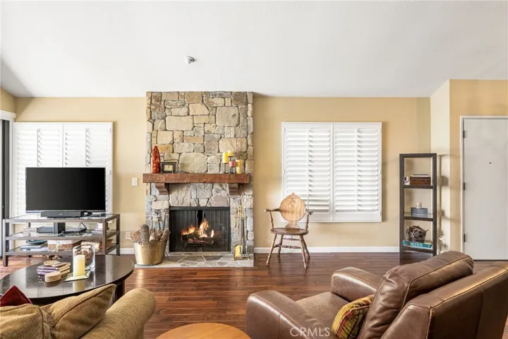 Living room and fireplace