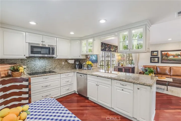 The kitchen opens tot he family room