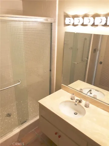 Standup shower in bathroom