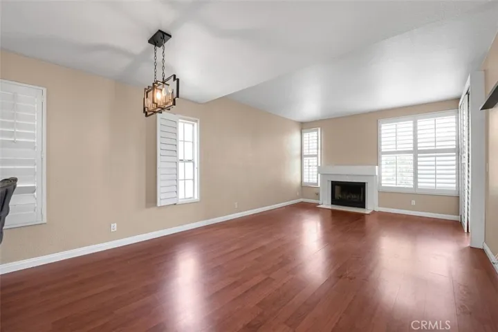 Living with fireplace