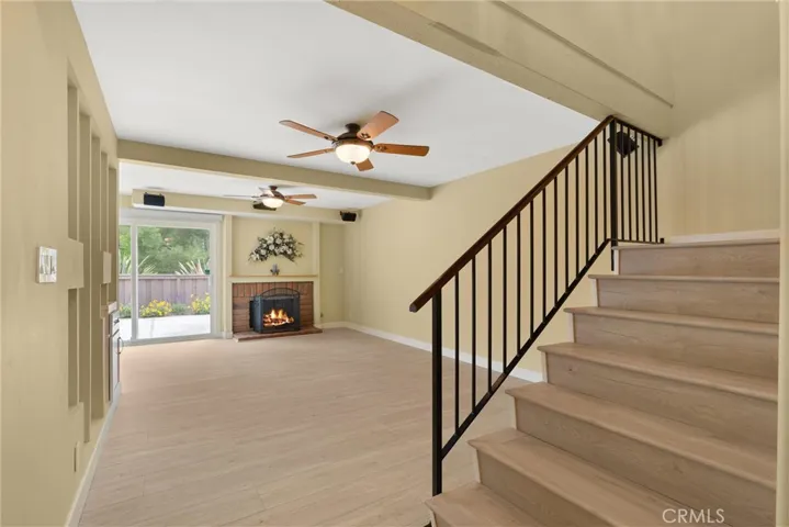 Living Room with cozy wood and gas fireplace