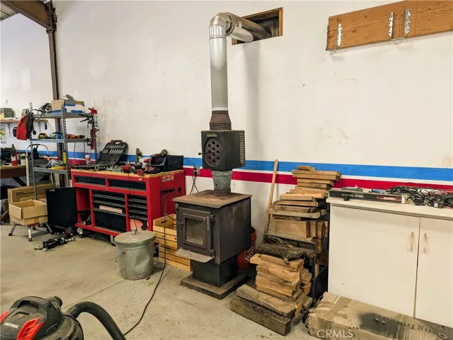 Wood Stove in the Shop and also additional 1/2 Bathroom!