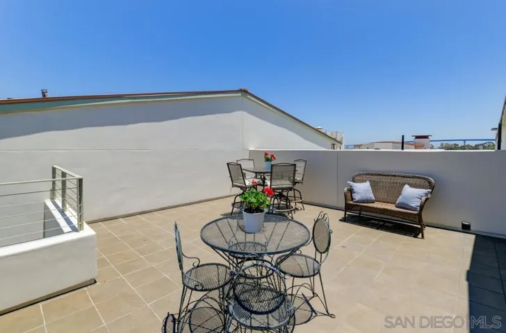 top floor patio/deck with views of the Coronado Bridge
