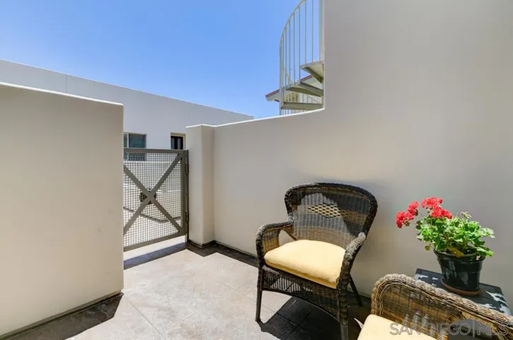 Private patio to the front door.
