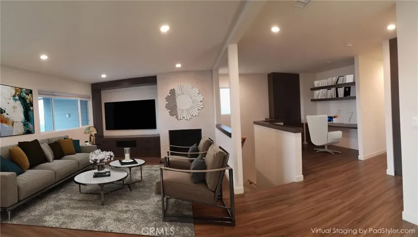 Living Room and Office Space, Vitually Staged