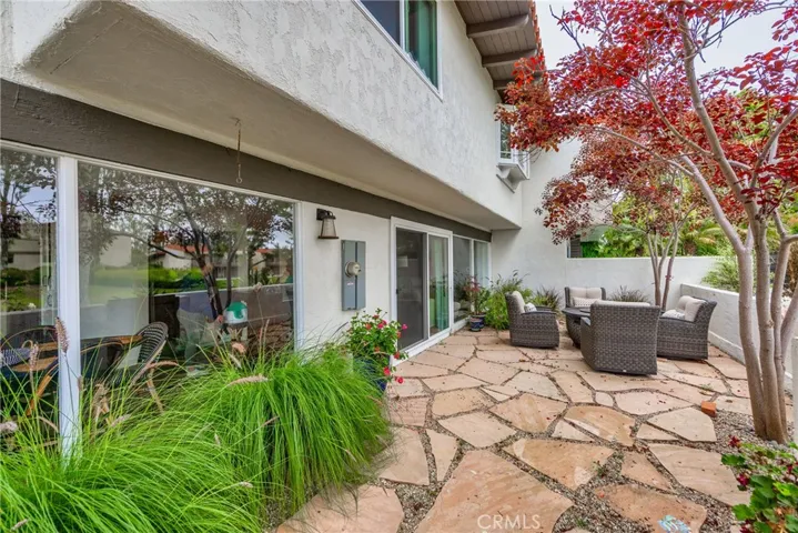 The enclosed back yard.