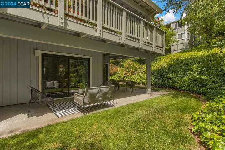 Patio overlooking the pond