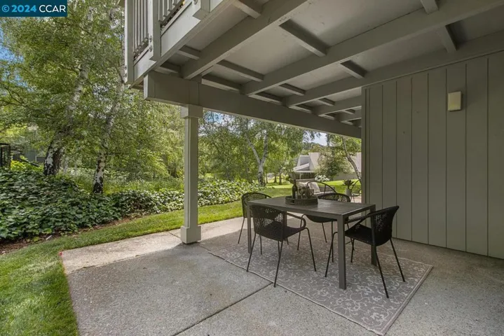Patio overlooking the pond