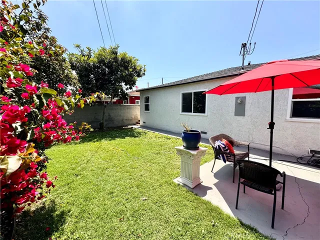 The back yard is still large enough where a bathroom en-suite could be added to the primary bedroom.