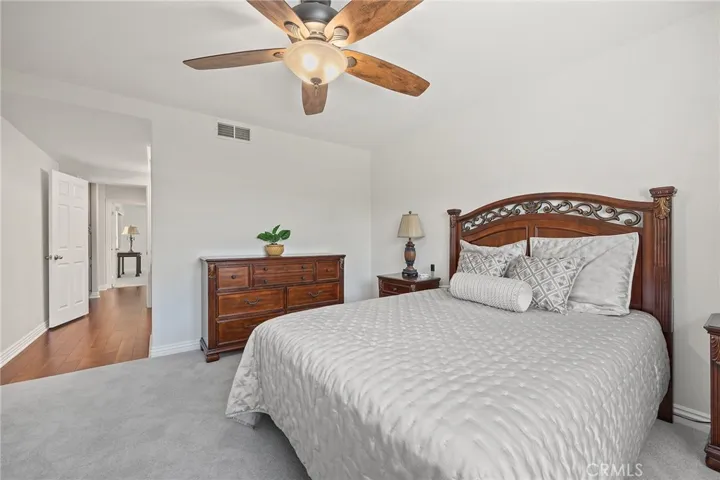 Ceiling fan, new carpet and paint