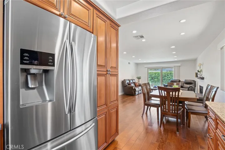View from kitchen through living areas to yard.