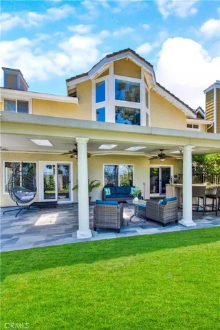 Grass area in the backyard