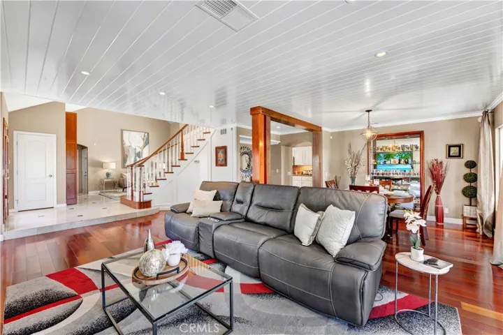 Family room opens to dining room