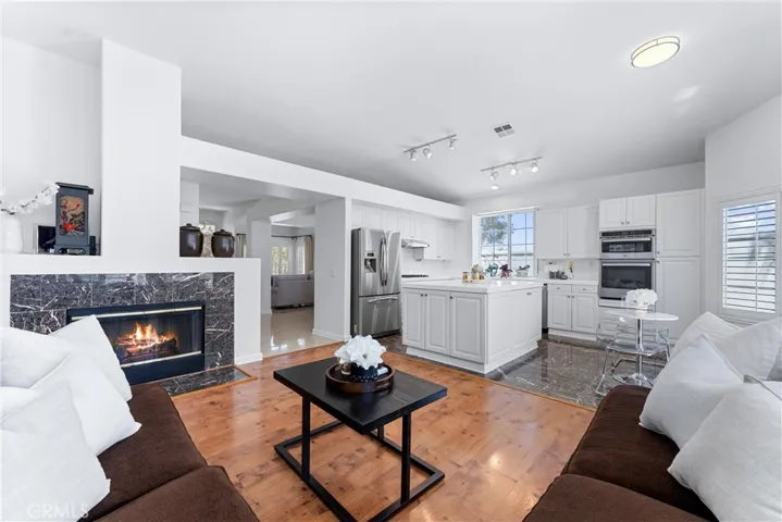 Family room open to the large kitchen and breakfast nook.