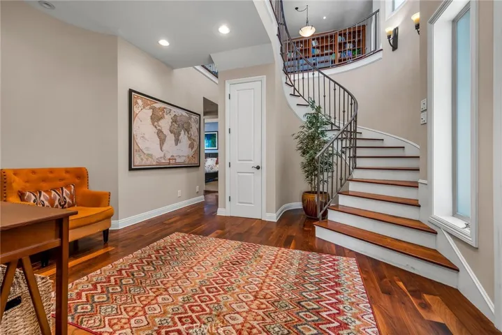 Stunning staircase (orange chair & small table optional)