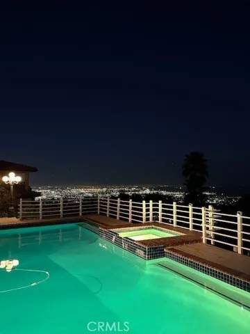 View of city lights at night