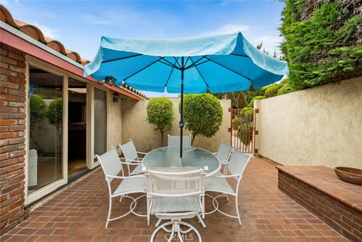 Private patio off of kitchen