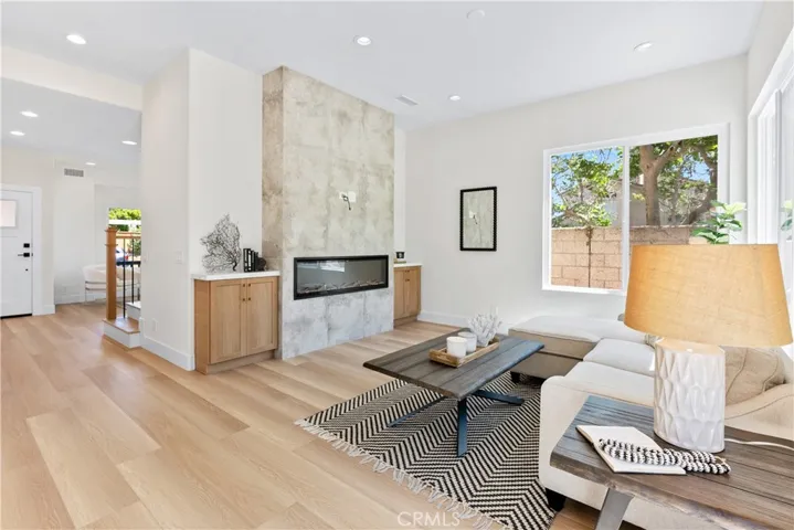 Modern fireplace.