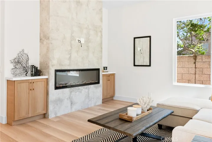 Electric fireplace.