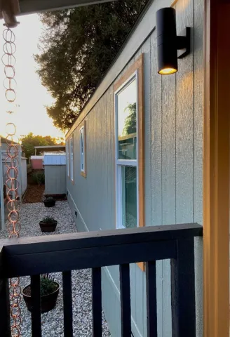 Copper rain chain, dusk to dawn exterior lighting