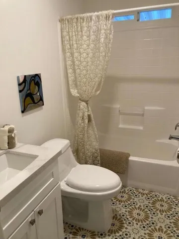 Hallway bathroom is shower over tub, all new plumbing fixtures