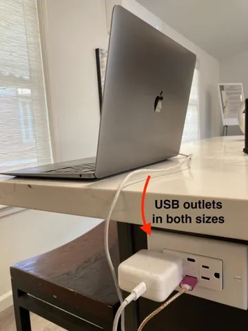 Thoughtful details - don't need a data cord plug in block - directly charge a phone or an iPad, etc