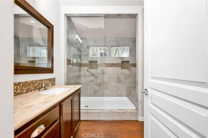 Master bathroom with roomy shower.
