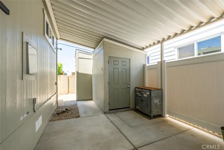 Extra large storage shed with electrical outlets installed.